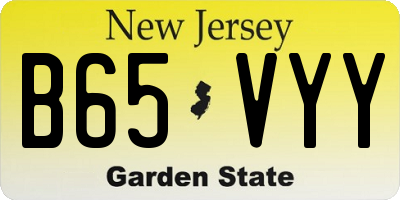 NJ license plate B65VYY