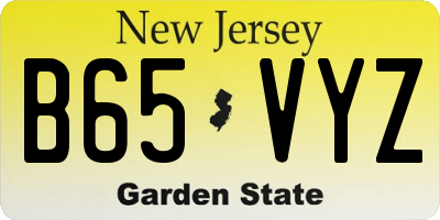 NJ license plate B65VYZ