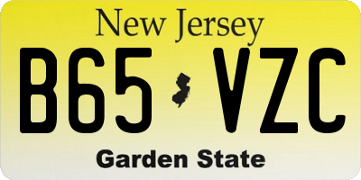 NJ license plate B65VZC