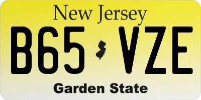NJ license plate B65VZE