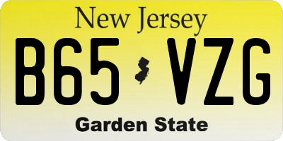 NJ license plate B65VZG