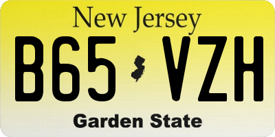 NJ license plate B65VZH