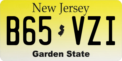 NJ license plate B65VZI