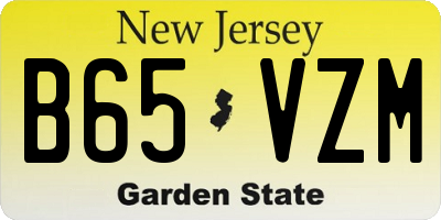 NJ license plate B65VZM