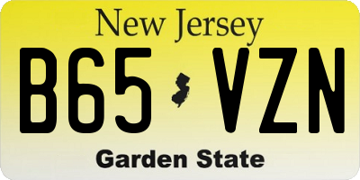 NJ license plate B65VZN