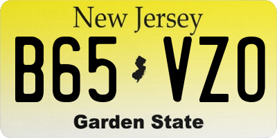 NJ license plate B65VZO