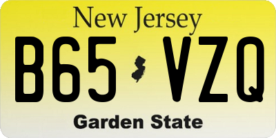 NJ license plate B65VZQ