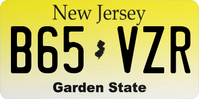 NJ license plate B65VZR