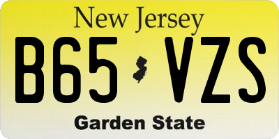 NJ license plate B65VZS