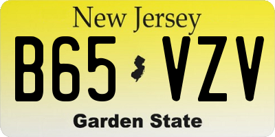 NJ license plate B65VZV