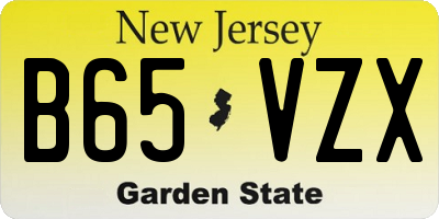 NJ license plate B65VZX