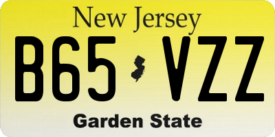 NJ license plate B65VZZ