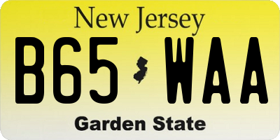 NJ license plate B65WAA
