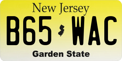 NJ license plate B65WAC