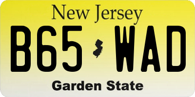 NJ license plate B65WAD