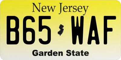 NJ license plate B65WAF