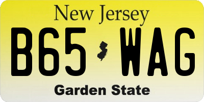 NJ license plate B65WAG