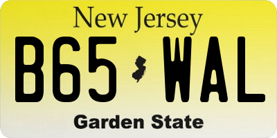 NJ license plate B65WAL
