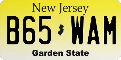 NJ license plate B65WAM