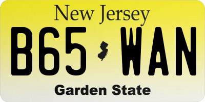 NJ license plate B65WAN
