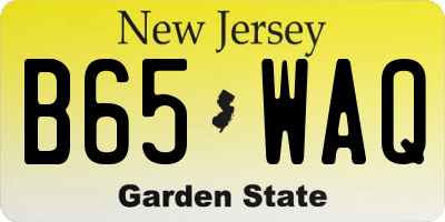 NJ license plate B65WAQ