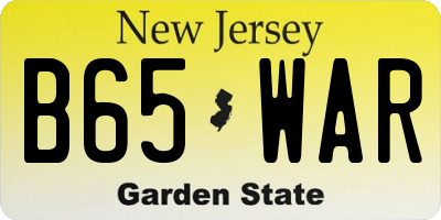 NJ license plate B65WAR