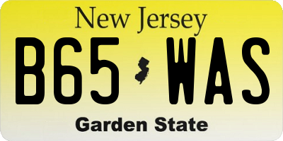 NJ license plate B65WAS