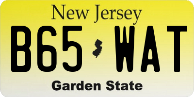 NJ license plate B65WAT