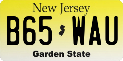 NJ license plate B65WAU