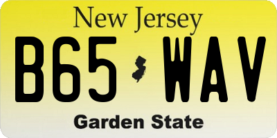 NJ license plate B65WAV