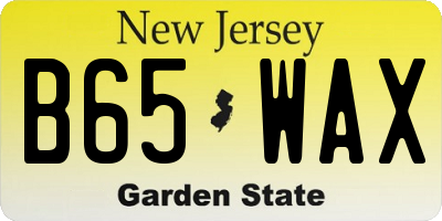 NJ license plate B65WAX