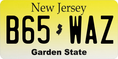 NJ license plate B65WAZ