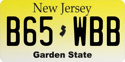 NJ license plate B65WBB