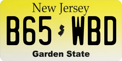 NJ license plate B65WBD