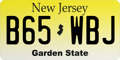 NJ license plate B65WBJ