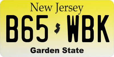 NJ license plate B65WBK