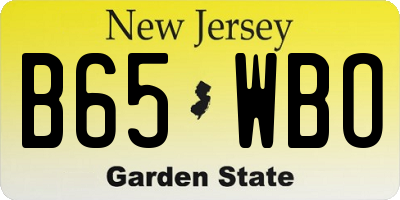 NJ license plate B65WBO