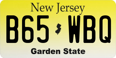 NJ license plate B65WBQ
