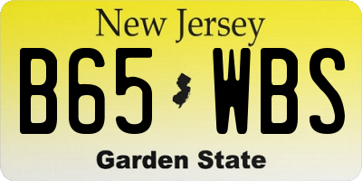 NJ license plate B65WBS
