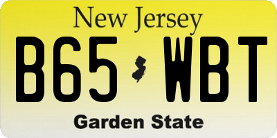 NJ license plate B65WBT