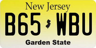 NJ license plate B65WBU