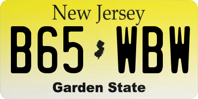 NJ license plate B65WBW