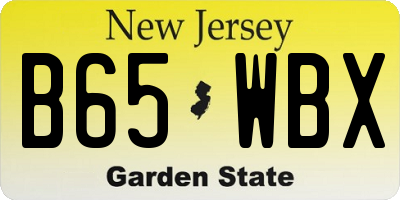 NJ license plate B65WBX