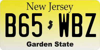 NJ license plate B65WBZ
