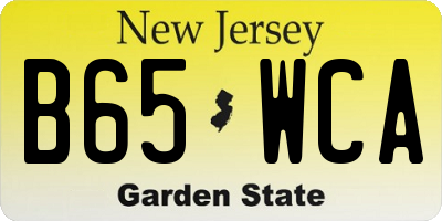 NJ license plate B65WCA