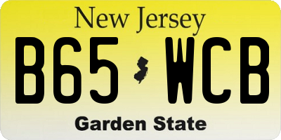 NJ license plate B65WCB