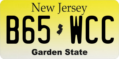 NJ license plate B65WCC