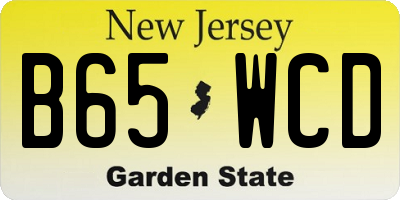NJ license plate B65WCD