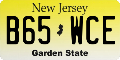 NJ license plate B65WCE