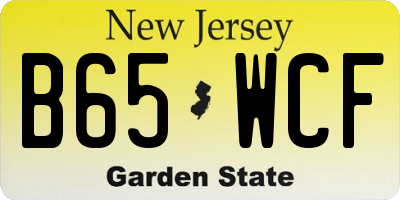 NJ license plate B65WCF